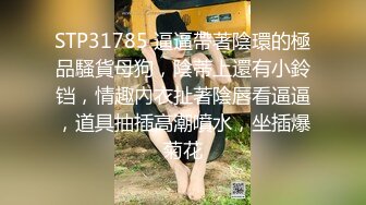 STP31785 逼逼帶著陰環的極品騷貨母狗，陰蒂上還有小鈴铛，情趣內衣扯著陰唇看逼逼，道具抽插高潮噴水，坐插爆菊花