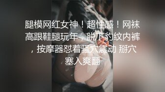 腿模网红女神！超性感！网袜高跟鞋腿玩年，脱下豹纹内裤，按摩器怼着骚穴震动 掰穴塞入爽翻