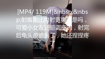 [MP4/ 119M]&nbsp;&nbsp;射嘴里比内射更爽不是吗，可爱小女友还挺调皮的，射完后龟头最脆弱了，她还捏捏疼了