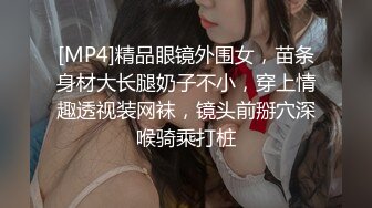 [MP4]精品眼镜外围女，苗条身材大长腿奶子不小，穿上情趣透视装网袜，镜头前掰穴深喉骑乘打桩